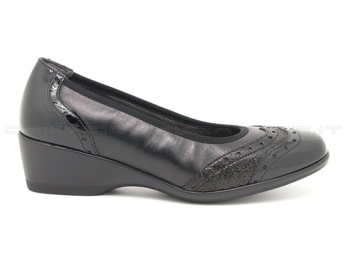 Melluso lady decoltè con zeppa donna nero